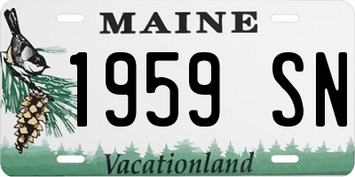 ME license plate 1959SN