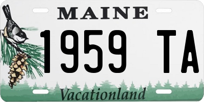 ME license plate 1959TA