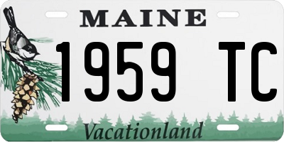 ME license plate 1959TC
