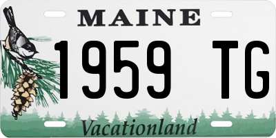 ME license plate 1959TG