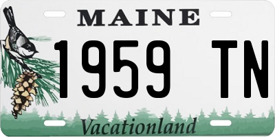 ME license plate 1959TN