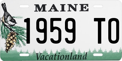 ME license plate 1959TO