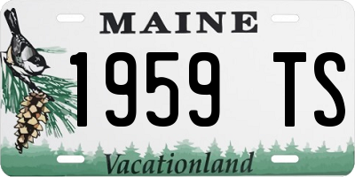 ME license plate 1959TS