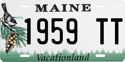 ME license plate 1959TT