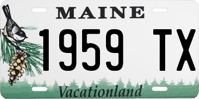 ME license plate 1959TX