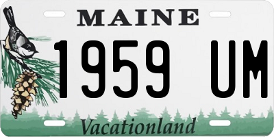 ME license plate 1959UM