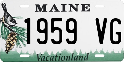 ME license plate 1959VG