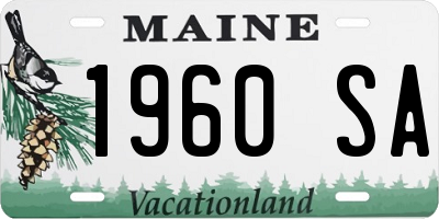 ME license plate 1960SA