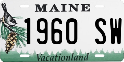 ME license plate 1960SW