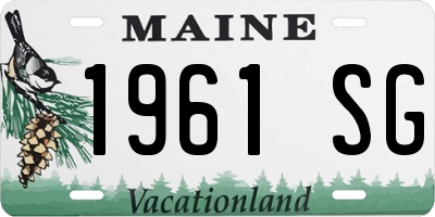 ME license plate 1961SG