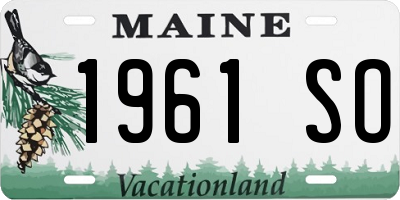 ME license plate 1961SO