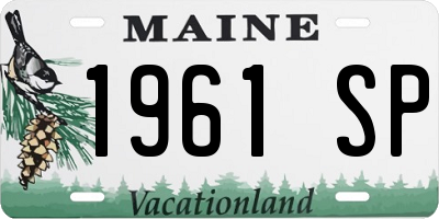 ME license plate 1961SP