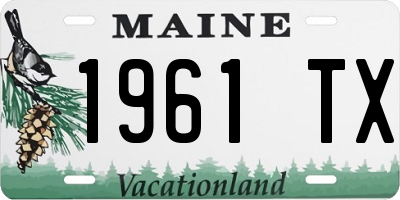 ME license plate 1961TX