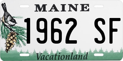 ME license plate 1962SF