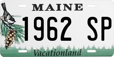 ME license plate 1962SP