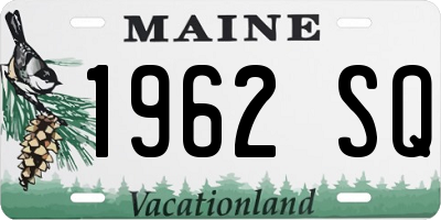 ME license plate 1962SQ