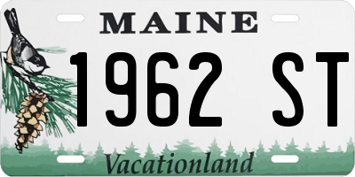 ME license plate 1962ST