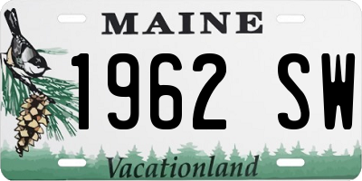 ME license plate 1962SW