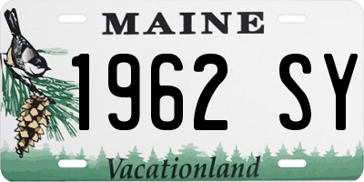 ME license plate 1962SY