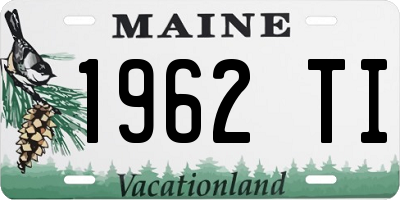 ME license plate 1962TI