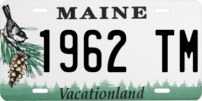 ME license plate 1962TM