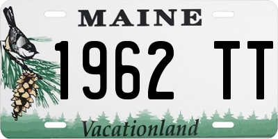 ME license plate 1962TT