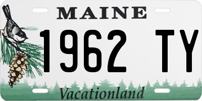 ME license plate 1962TY