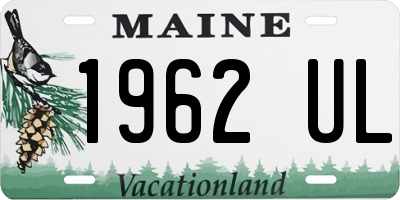 ME license plate 1962UL