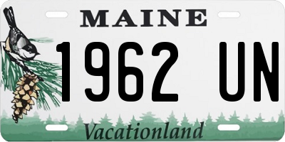 ME license plate 1962UN