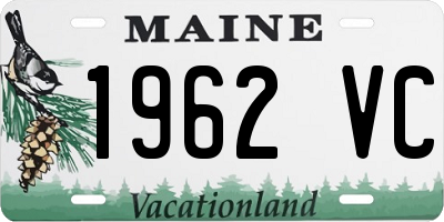 ME license plate 1962VC