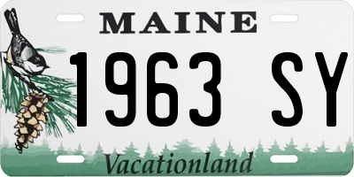 ME license plate 1963SY