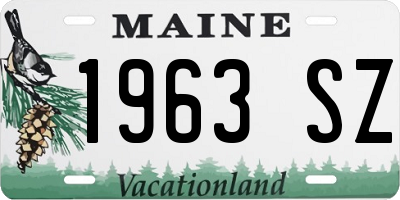 ME license plate 1963SZ