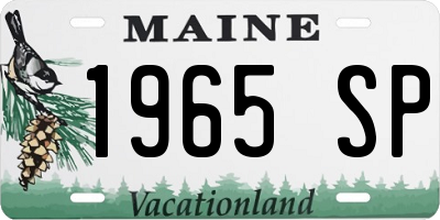 ME license plate 1965SP