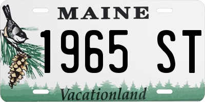 ME license plate 1965ST