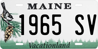 ME license plate 1965SV