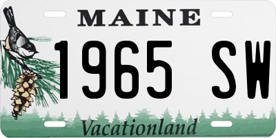 ME license plate 1965SW