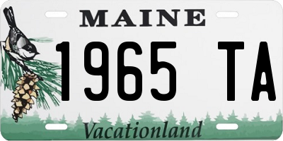 ME license plate 1965TA