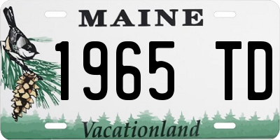 ME license plate 1965TD