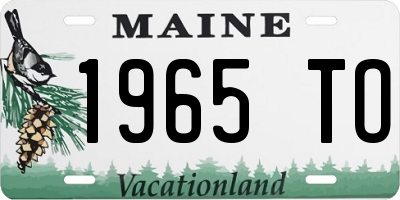 ME license plate 1965TO