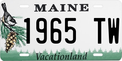 ME license plate 1965TW