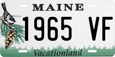 ME license plate 1965VF