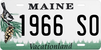 ME license plate 1966SO