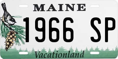 ME license plate 1966SP