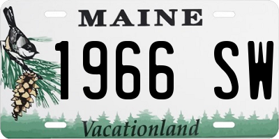 ME license plate 1966SW
