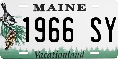 ME license plate 1966SY