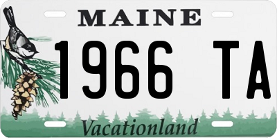 ME license plate 1966TA