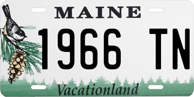 ME license plate 1966TN