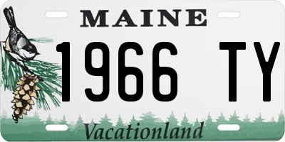 ME license plate 1966TY