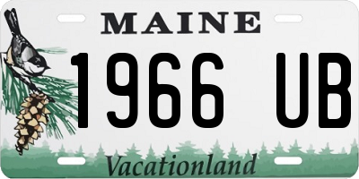ME license plate 1966UB
