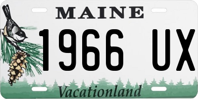 ME license plate 1966UX